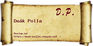 Deák Polla névjegykártya